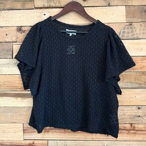 NWT Madewell crochet flutter sleeve shirt |XXL